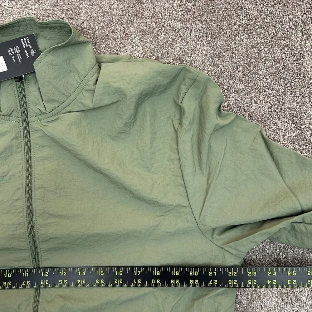 Xersion Men's Bomber Jacket Size M Green Full Zip Track Pockets Woven NWT $55